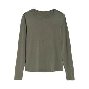 เสื้อยืดแขนยาวผ้าฝ้ายพรีเมี่ยมสำหรับผู้หญิงเสื้อยืดคอกลมใส่สบายแบบใหม่สำหรับใช้ในชีวิตประจำวัน - Product Image 1