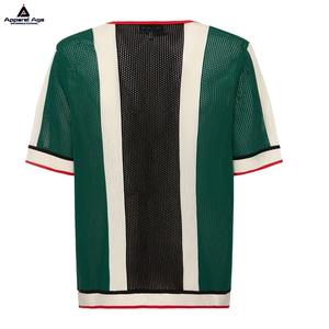 Suéter de punto nuevo de verano para hombre de alta calidad, camisa Polo con costuras en contraste de colores, Jersey a rayas, polos de punto - Product Image 5