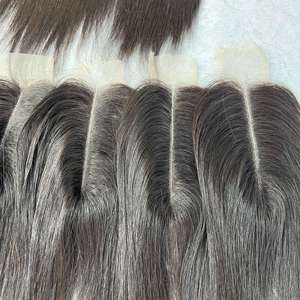 Cabello Humano Virgen 100% Sin Procesar de la Más Alta Calidad, Cierre Frontal con Encaje Transparente HD, Precio al por Mayor - Product Image 3
