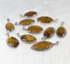 Handmade Natural Nellite Gemstone Pendant Necklace Silver Plated with Fashionable <b>Charms</b> Birthday or Party Gift for Women - Product Image 6