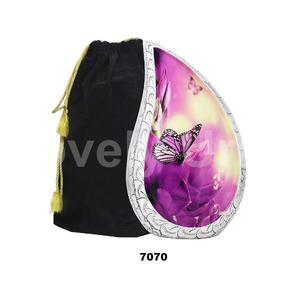 โกศฌาปนกิจศพผีเสื้อสำหรับขี้เถ้าอะลูมิเนียมสลักสำหรับผู้ใหญ่เพศหญิงและเพศชายสีม่วงแดงโกศขนาดใหญ่สีชมพูม่วง - Product Image 1