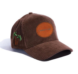 Sombrero de pana en 3 colores, productos al por mayor, gorra deportiva con logotipo personalizado, ala curva de 5 paneles, gorra de béisbol de perfil medio de alta calidad - Product Image 1