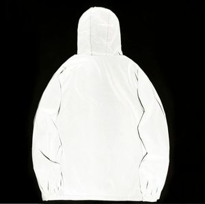 Nuevas chaquetas reflectantes de noche, chaqueta cortavientos con capucha de tela doble para hombre, bailarín de Hip Hop, cantante, abrigos impermeables con cremallera, prendas de vestir - Product Image 3