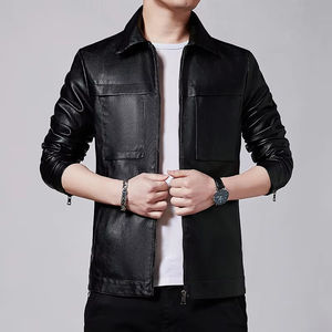 Mens <b>genuine</b> <b>leather</b> <b>jacket</b> classic biker style full sleeve outerwear warm durable fashion wear for casual street winter use - Product Image 4