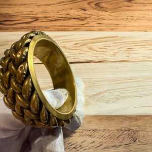 Brazalete de latón rústico vintage con diseño de trenza de latón retro, joyería Bohemia llamativa para mujer - Product Image 2