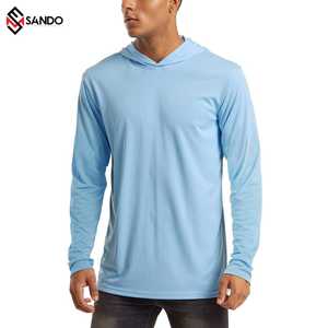 T-shirt à capuche à manches longues pour homme, 2 pièces, impression de logo, 100 coton, quantité minimale de commande - Product Image 2