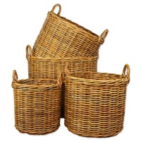 Panier rond en rotin tressé fait main, paniers de rangement en rotin naturel, multifonctionnel et moderne, fabriqué au Vietnam