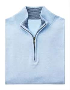 Sweat-shirt zippé Streatwear de couleur unie pour homme avec fermeture éclair quart - Product Image 2