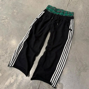 <b>Men's</b> High-Waisted Street Fashion Baggy Track Pants Curved Straight Knit Sweatpants Casual Canvas Eco-Friendly Breathable - Product Image 5