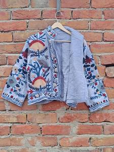Suzani Embroidery <b>Women</b> Jacket, Floral Jacket ,Kantha Vintage Handmade Jackets Coat, Designer <b>Kimono</b> Jackets for Girls - Product Image 5