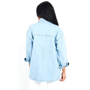 Nouveau à la mode personnalisé bleu Stretch Jean Denim veste femmes broderie tout lin laine doublure automne saison tissé coton fourrure - Product Image 2