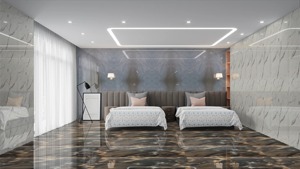 Azulejo interior SUPER ALTO BRILLANTE de 600x1200 MM para apartamento, porcelana pulida esmaltada, azulejo de pared de piso con aspecto de mármol de lujo - Product Image 6