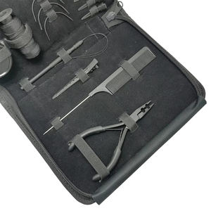 Hair Extension Tools Kit Flat Shape Hair Extension <b>Plier</b> Private Label Hair Sectioning Clips High Quality Stainless Steel 10 <b>Set</b> - Product Image 2