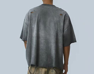 Boxy heavyweight Acid Wash Camiseta 100% algodón de lujo lavado Camiseta de gran tamaño personalizado en blanco Vintage camiseta para hombres - Product Image 2