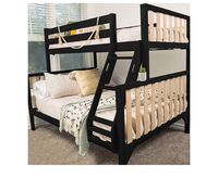 Modernes Massivholz-Etagenbett Klappbares Sofabett mit Stauraum in Schwarz und Eichenoptik für Schlafzimmer