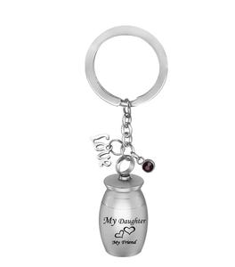 Hija personalizada mi familia mi amigo urnas para cenizas recuerdo conmemorativo de acero inoxidable llavero de cremación joyería tamaño personalizado - Product Image 3