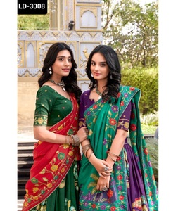 Nuevo diseñador de ropa de boda y Festival para mujer, seda pesada Tussar con estampado y trabajo de lámina Lehenga Choli con el precio más bajo - Product Image 1