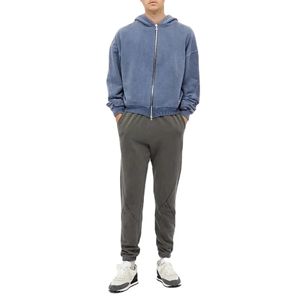 Gran oferta personalizable Vintage lavado Zip Up Hoodies 100% algodón Fleece Drop Shoulder Boxy Fit última moda Zip Hoodies para hombres - Product Image 3