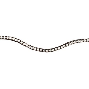 Banda Frontal para Caballo de Cuero Premium con Incrustaciones de Cristal en Forma de Ola, Lazos de Cambio Rápido, Compatible con Brida Inglesa - Product Image 4