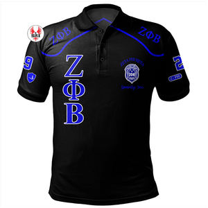 Polos de algodón de alta calidad bordados personalizados Zeta Phi Beta para hombre, polos deportivos de marca informales en blanco, camiseta Polo superior para hombre - Product Image 3