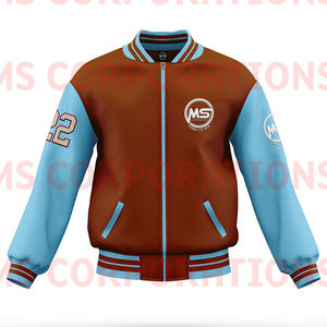 Veste de baseball universitaire de haute qualité pour hommes avec broderie personnalisée OEM blouson d'aviateur à fermeture éclair NOUVELLE vente en gros d'usine - Product Image 5