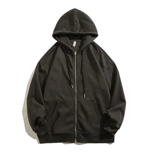 Sweat à capuche zippé unisexe en molleton délavé style streetwear, vente en gros, offre spéciale - Product Image 5