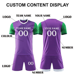 Conjunto de Ropa Deportiva de Fútbol, Transpirable, de Secado Rápido, Camiseta y Pantalones Cortos de Poliéster, Uniforme de Entrenamiento con Impresión Personalizada, OEM, ODM, al por Mayor - Product Image 5
