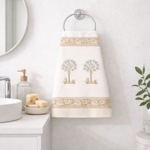 Serviettes gaufrées en coton naturel de qualité supérieure, imprimées à la main à Jaipur, design bohème, pour usage domestique, hôtelier et commercial, écologiques, fabriquées par des artisans indiens. - Product Image 3