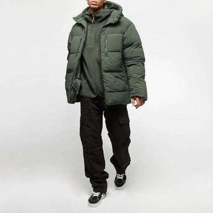 Wholesale Denim <b>Hooded</b> Bubble <b>Padded</b> Puff Custom Logo Casual Winter Regular Men's <b>Jacket</b> Puffer Eco-Friendly Reversible - Product Image 2