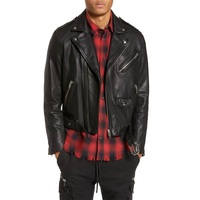 Nouvelle veste en cuir Inyint Winter High Street en peau de mouton tannée, logo personnalisé sur le devant, respirante, coupe ajustée, grande taille