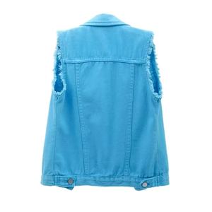 Gilet en jean unisexe Ryan Pro Gear, nouveau design tendance, sans manches, pour homme et femme, veste en jean à capuche pour femme - Product Image 2