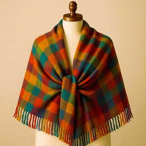 ผ้าคลุมไหล่ฤดูหนาวสำหรับผู้หญิง คุณภาพพรีเมียม ทำจากขนสัตว์แท้ รูปทรงสี่เหลี่ยมผืนผ้า ลายจุด ใช้ได้สองด้าน น้ำหนักเบา ทนทาน ระบายอากาศได้ดี แห้งเร็ว - Product Image 1