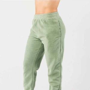 OEM Custom Manufacture Winter Half Zip <b>Sherpa</b> Trousers Baggy Pant Fleece Cheep Price for men's pants straight curved striped - Product Image 3