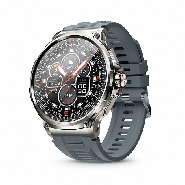 Android 1.85 Inch AMOLED Smart Watch Heart Rate SpO2 Monitor Water Resistant Aluminum Alloy Case Wearable Unisex