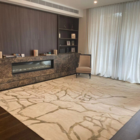 Premium-Qualität Moderner Hochflor-Wollseidenteppich im Tibet-Stil, Handgeknüpft, Rutschfest, Umweltfreundlich, Teppich-Set für Hotel und Wohnbereich