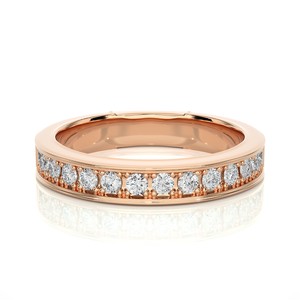 Bague en moissanite ronde de 1 carat avec sertissage en canal en argent, élégantes bagues en moissanite pour femmes - Product Image 5
