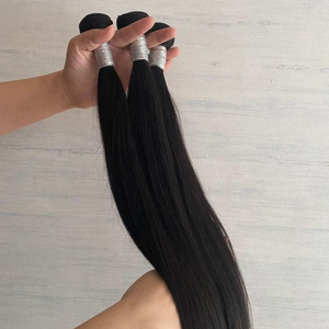 Tissage de cheveux humains indiens 100% naturels et lisses |   Cheveux vierges Remy |   Aucun traitement chimique |   Machine à double trame |   Toutes les couleurs | - Product Image 2