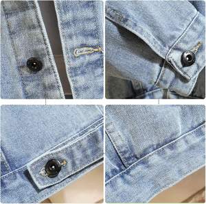 Veste en jean décontractée pour hommes Manteau en jean unisexe boutonné Vestes à capuche de camionneur à manches longues décontractées Outwear - Product Image 3