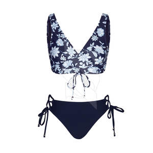 2025 nuevo diseñador Spandex/Nylon tela ecológica transpirable logotipo personalizado Bikini Conjunto 2 piezas servicio OEM para la venta - Product Image 5