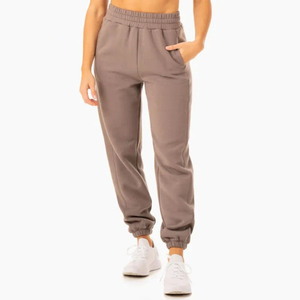 OEM Custom Blank High Quality Heavyweight 100 Cotton High Waist Eco-Friendly Sports Straight Leg Sweatpants <b>Women</b> <b>Fleece</b> <b>Joggers</b> - Product Image 4