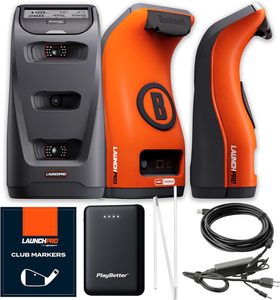 Moniteur de golf Bushnell LaunchS Pro Circle B Edition de haute qualité avec chargeur portable, câbles USB, pack de marqueurs de club et molette de réglage - Product Image 1