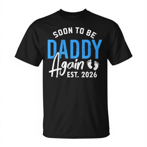 Maglietta per Annuncio Nascita 2026 - Prossimamente Papà di Nuovo - Est. 2026 T-Shirt Promozionale - Product Image 3