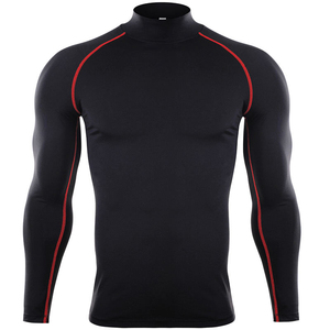 Long Sleeve Men's Rash Guard <b>Compression</b> <b>Shirts</b> Custom Quick Dry Breathable Eco-Friendly Spandex/Polyester Gym BJJ MMA OEM - Product Image 3