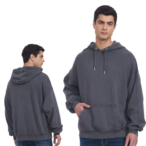 Sudadera con Capucha Gruesa Personalizada para Hombre, Estilo Desgastado, Holgada, Lisa, Vintage, Lavada al Ácido, Básica, Mezcla de Algodón - Product Image 6