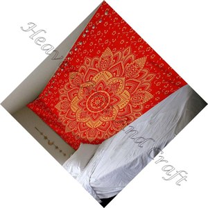 Tapisserie en coton indien bohème fait à la main tenture murale Mandala dortoir tenture murale personnalisé imprimé tapisserie d'art mural - Product Image 2