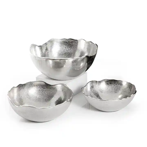 Dernière arrivée Lot de 3 bols à chocolat couleur argent à prix abordable bol de service au design supérieur pour la fête et la maison - Product Image 4