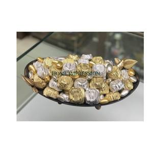 Bol à chocolat à 2 niveaux en aluminium de qualité de luxe Design antique pour les dattes du Ramadan servant des fruits secs écologiques - Product Image 3