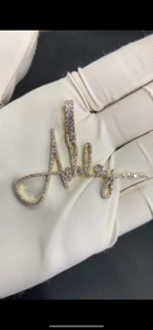 RB อัญมณี925แบบกำหนดเองเงินสเตอร์ลิง VVS Moissanite จี้ชื่อเริ่มต้นอักษรชื่อสไตล์ฮิปฮอปเย็นสำหรับผู้ชายเครื่องประดับที่ดี - Product Image 2