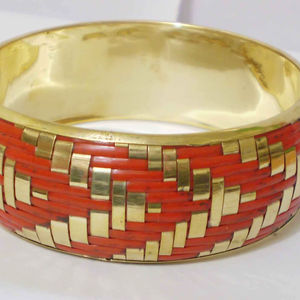 Handmade Natural Rattan Wicker Wrapped Copper Bangle For Women Luxury Handwoven Ethnic <b>Bracelet</b> <b>Boho</b> Chi Statement Metal Crafts - Product Image 1