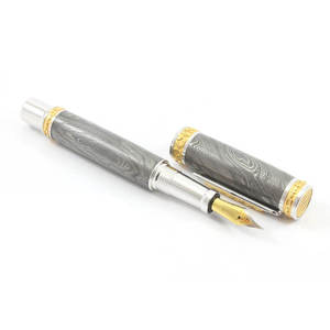 Newest Handmade Damascus <b>Ballpoint</b> <b>Pen</b> Fine Nib DAMASCUS STEEL Made <b>Pen</b> Customized Packing - Product Image 3